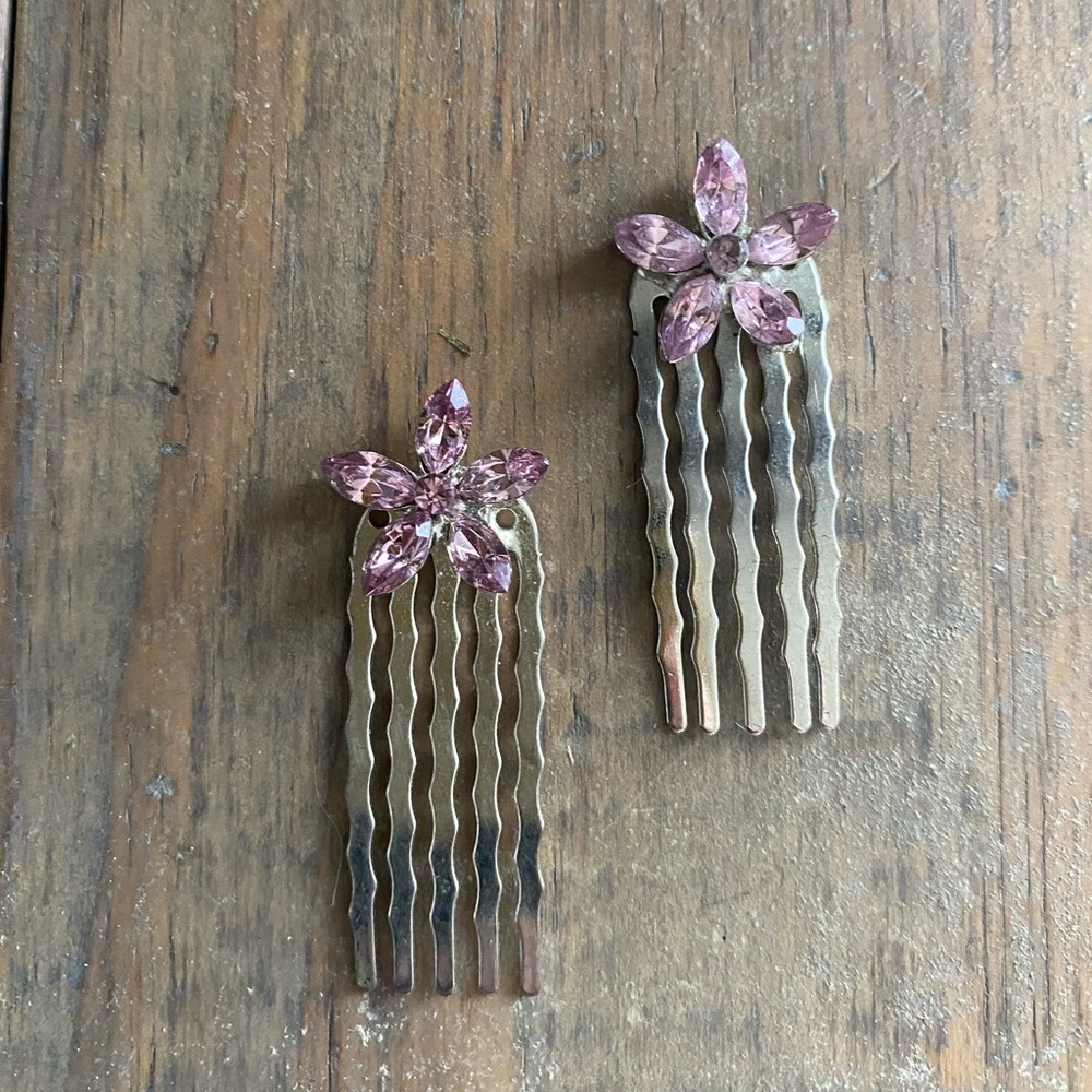Crystal embellished hair combs